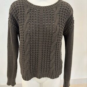 Cupio Women's Cable Knit Sweater - Dark Green